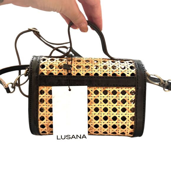 LUSANA Candice Rattan Crossbody/Handle Bag NWT - Picture 4 of 6
